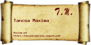 Tancsa Maxima névjegykártya